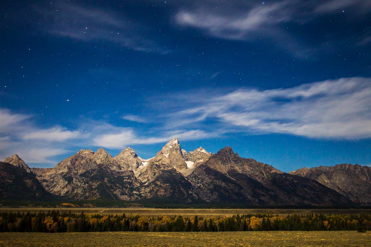 Moonlit Grand Teton National Park Wyoming