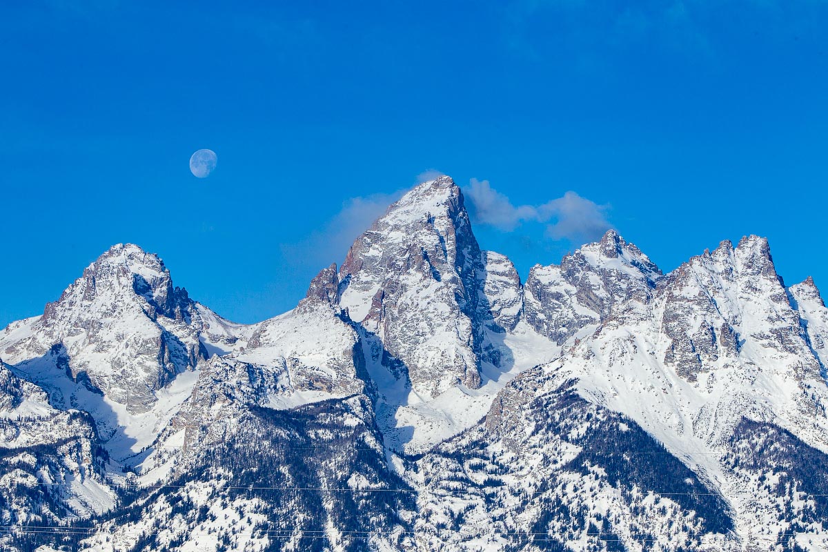 Moonset Grand Teton National Park Wyoming