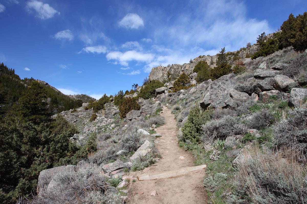 Popo Agie Falls hike Sinks Canyon State Park Wyoming