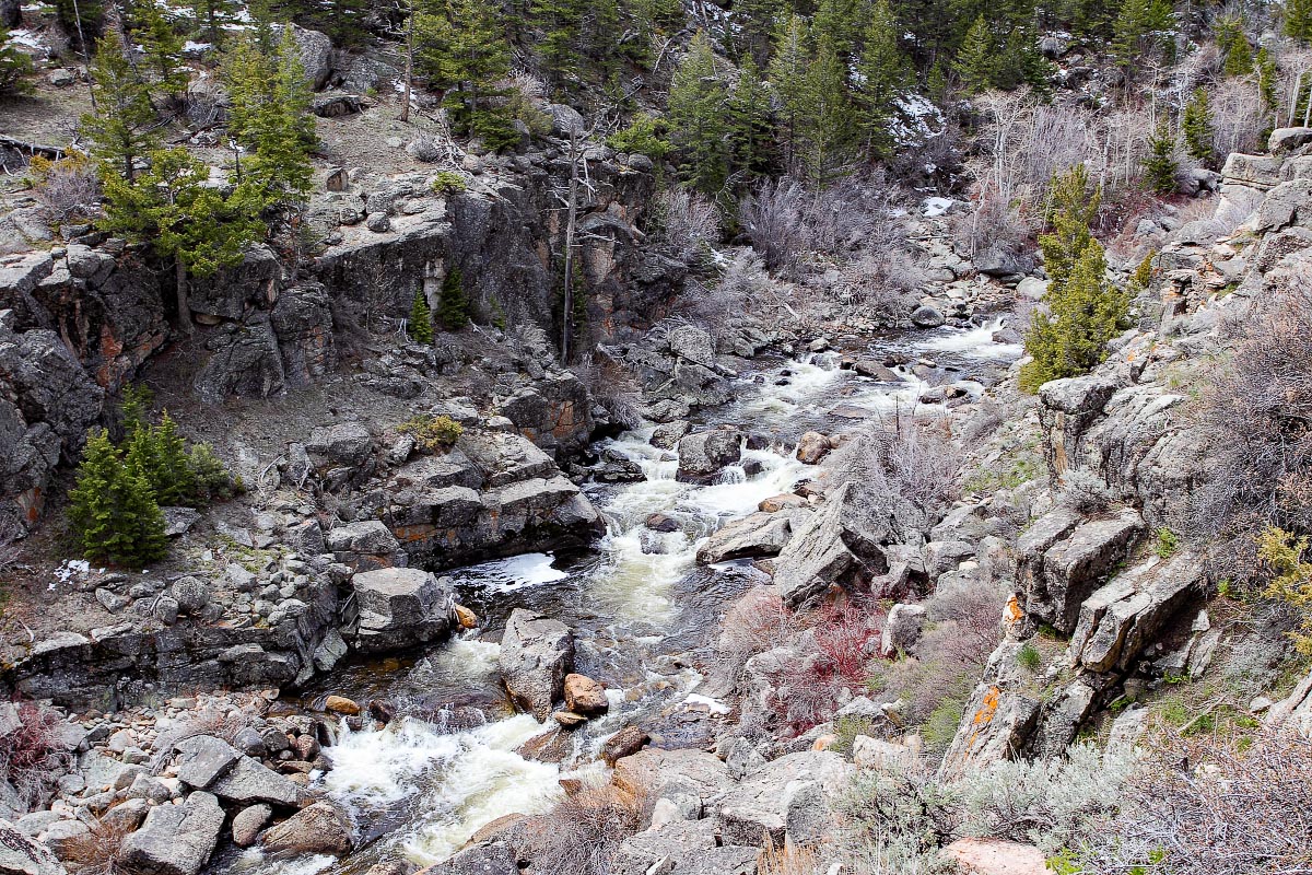 Popo Agie Falls hike Sinks Canyon State Park Wyoming