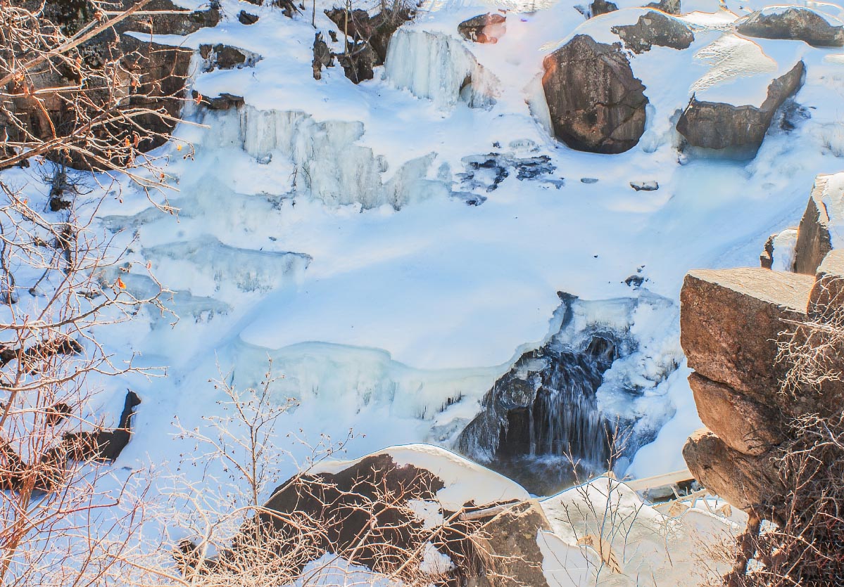 Frozen Popo Agie Falls Sinks Canyon State Park Wyoming