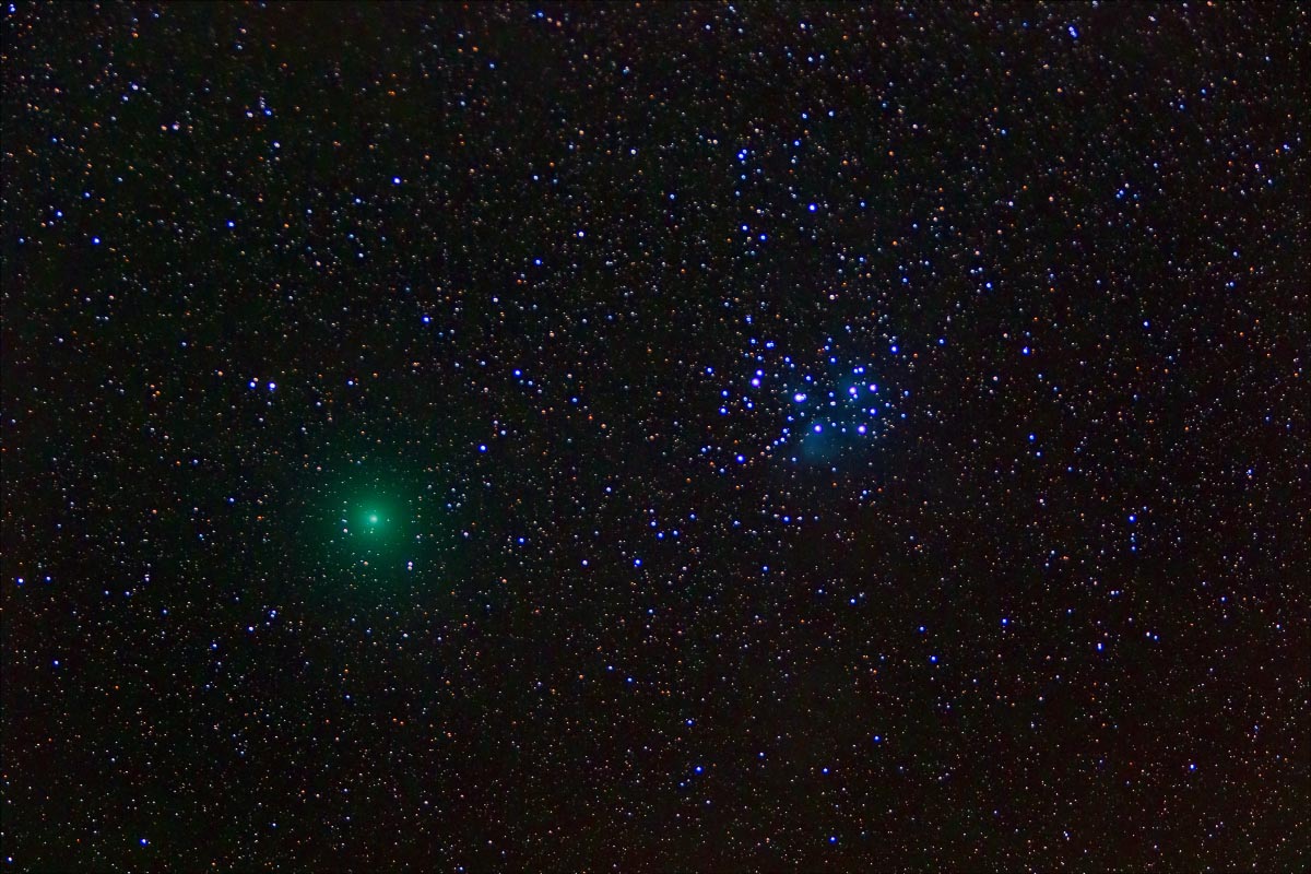 Comet Wirtanen and Pleiades