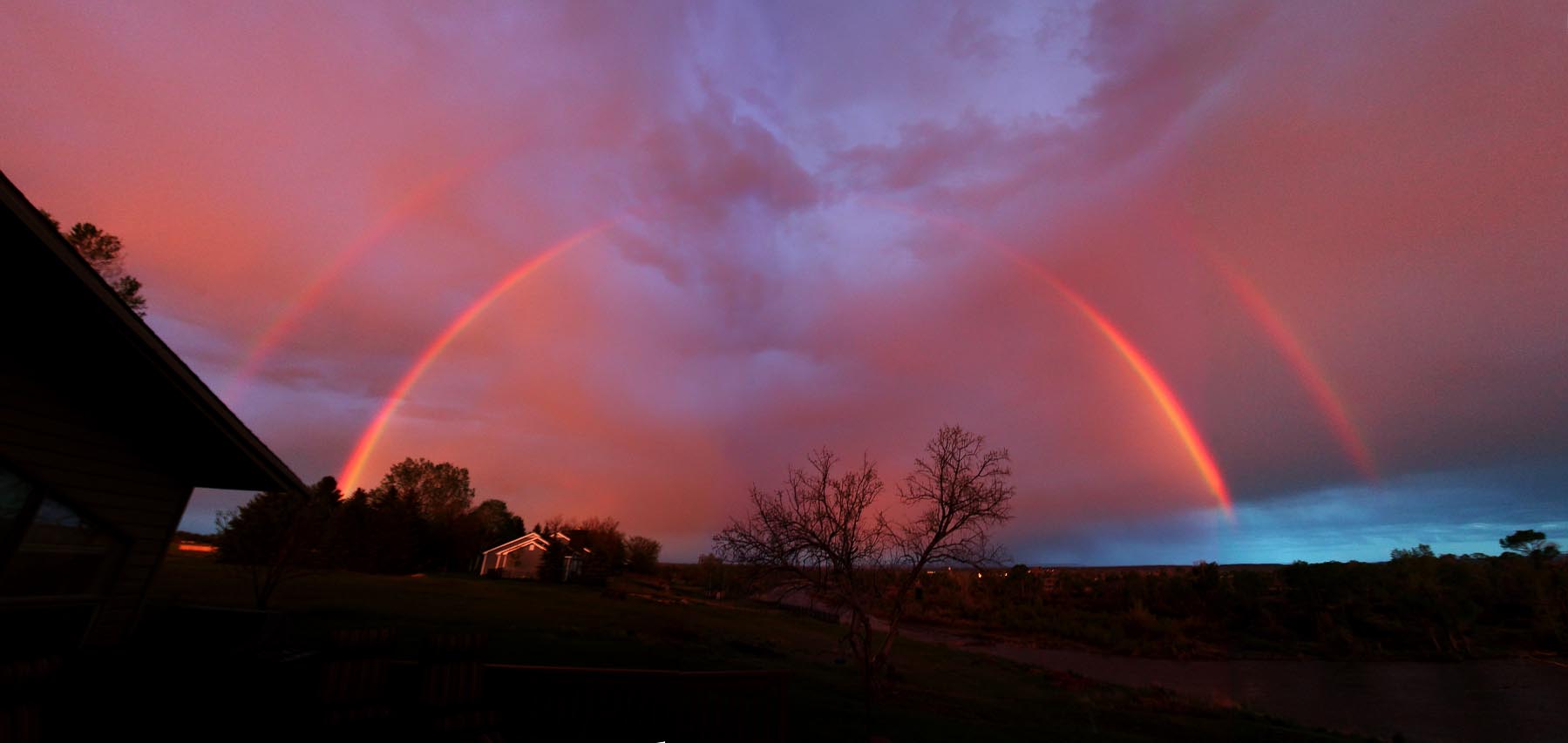 "Nighttime" double rainbow