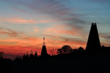 Louisiana Christmas Eve Bonfires sunset