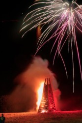 Louisiana Christmas Eve Bonfires fireworks