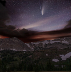 Comet Neowise over the Snowy Range